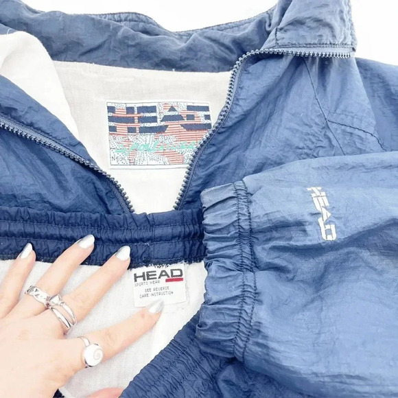 Head Windbreaker Jacket & Pants Set Unisex Size‎ L Navy Blue Full Zip Outdoor - Picture 9 of 9